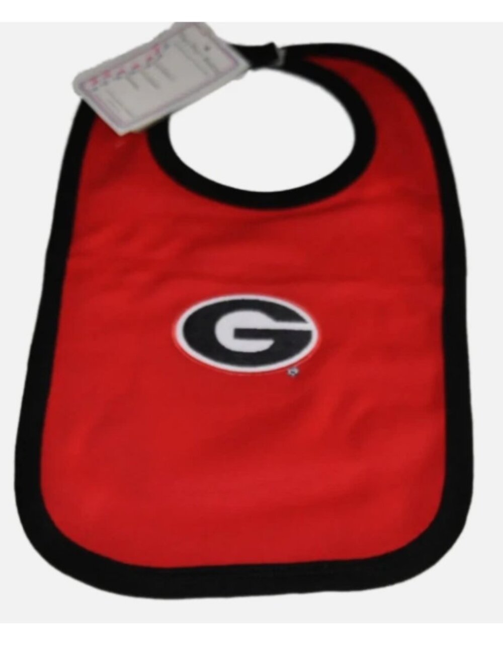 NEW Two Feet Ahead NCAA Georgia Bulldogs Embroidered Logo Red/Black Baby Bib, OS